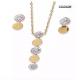 Female Stainless Steel Jewelry Set High Drop Shaped Rhinestone Jewelry Necklace