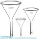 Glass Funnel Set, 3 Sizes - 50, 75, And 100mm, Short Stem, Borosilicate Glass, Heavy Wall, Karter Scientific