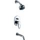 Chrome Finish Wall Mount Bathroom Sink Faucet Ceramic with Single Handle for Home / Hotel