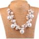 Luxury diamond bright gold imitation pearl necklace