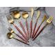 Hot Sale NC099 Red And gold Stainless Steel Cutlery Set  LFGB FDA Flatware whole series