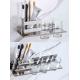 Multifunctional Wall Mounted Bathroom Shelf , Stainless Steel Toothbrush Holder OEM