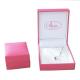Pink traditional rectangular plastic pendant Box, plastic Fancy Paper Ring Box