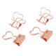 Promotional Metal Rose Gold Cheap Heart Shape File Binder Paper Clip For Office