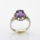 Created Amethyst Sterling Silver Ring with Cubic Zirconia (R112)