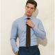 Men's Business Formal Long Sleeve Dress Shirt with Pocket and Slim Fit Design