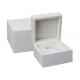 Custom White Wooden Watch Box PU Inside Material For Twist Watch Storage
