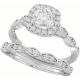 0.90CT Bridal Wedding Rings Set , Square Diamond Engagement Ring ODM