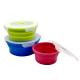 Wholesale 4 Sets Microwavable Food Storage Containers Safe leakproof Silicone Foldable Round Lunch Box