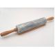 Polished Marble Rolling Pin with Stainless Steel Handle Long Durability
