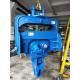 Blue Hydraulic Pile Hammer , Excavator Vibro Hammer Sheet Pile Attachments