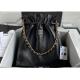 Bucket Genuine Leather Shoulder Handbag , 30cm Black Chain Handbag