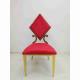 Prismatic Poker Wedding Banquet Chair Red Color Stainless Steel Frame