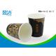 Taking Away Double Wall Paper Coffee Cups , Biodegradable Disposable Paper Cups