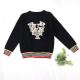 Long sleeve Patch Design Winter Cotton Jersey stitch strip ribbed Pullover Kid Children Knitted sweater