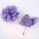 Non Woven Purple Handmade Flower Brooch Delicate With Boutonniere Pin
