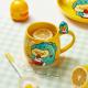 Large capacity mug cute Dinosaur Duck ceramic milk coffee oatmeal breakfast drinking mug for home office