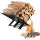 Fireplace Wood Storage Frame Bracket Black Power Coating Indoor Log Holder for Outdoor