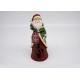 Christmas Santa Figurines , Polyresin Santa Claus Figurines JOY Hollow With LED Light