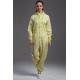 Anti static ESD cleanroom coverall yellow color conductive fiber with zipper open for class 1000 or higer