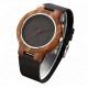 Simple Dial Wooden Quartz Watch With Leather Band And 2 Year Battery