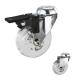 2 Inch PU Casters For Furniture Bolt Hole Head Soft Clear Castors Single Lock