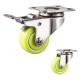 Waterproof 2 Inch Green PU Stainless Steel Casters With Lock