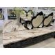 Moisture Resistant Faux Marble Coffee Table 130*80cm With Leather Chairs