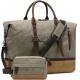 Green Weekender Large Overnight Canvas Carry on Sport Gym Yoga Travel Bag with Shoe Compartment