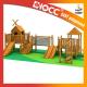 Funny Outdoor Wooden Play Structures , Wooden Climbing Frame With Slide