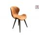 S Shape Metal Restaurant Chairs Leather Upholstered Customized Cushion Color