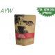 Fresh Roasted Coffee Kraft Paper Zipper Bags 500g For Crema Espresso Beans