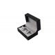 Black Leatherette Gifts Packing Boxes Cufflink Boxes Packaging With Elastic