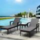 Modern Rattan Sun Lounger UV Resistant Chaise Lounge Chairs Outdoor