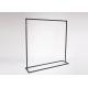 Metal Retail Chain Stores Hanging Clothes Display Rack Flooring Stand Black Color