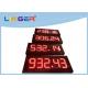 Large Size LED Gas Price Sign Red Color With 6 Lines Aluminium Frame / Iron Cabinet