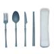 Foldable 4-PC Cutlery Set High Temperature Resistant Eco Tableware Accessories Made Of Wheat Straw Fiber Various Sizes Eco-Friendly And Durable