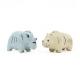 Blue 3d Animal Shaped Pottery Stoneware Salt And Pepper Shaker With Decal On Glaze