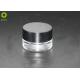 Small Clear Glass Cosmetic Cream Jar 3ml 5ml With Black Plastic Lid