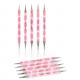 5pcs/pack Pink Nail Art Dotting Marbleizing/Spiral Paint 2 Ways Dotting Pen