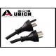 3 Pin Argentina Power Cord Electrical Plug , 10A 250V Three Prong Electrical Cord