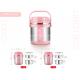 Wholesale double wall vacuum food jar with handle pink color 1.5L stainless steel insulated lunch box for adult