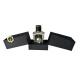 2 Sides Open Black Textured Perfume Gift Wrapping Boxes Customized With EVA Insert