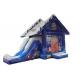 Christmas Eve Inflatable Bouncy Castle / Commercial Bounce House With N Slide WSC-238