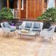 Grey Outdoor Couch With Dining Table European Garden Couch Set