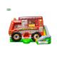 Fire Truck Inflatable Jumping Castle Childrens Bouncy Castle 0.55mm PVC Material