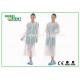 Disposable White Waterproof PE Visitor Coat With Snaps And Long Sleeves for factory use