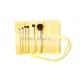 Cute Yellow Christmas Makeup Brush Gift Set With Nature Soft Sable Hairs