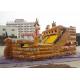 Durable PVC Tarpaulin Giant Pirate Ship Commercial Inflatable Slide For Rent