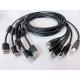 Black A Male To B Male USB Cable Ferrite Core Shielded For Data Transmission